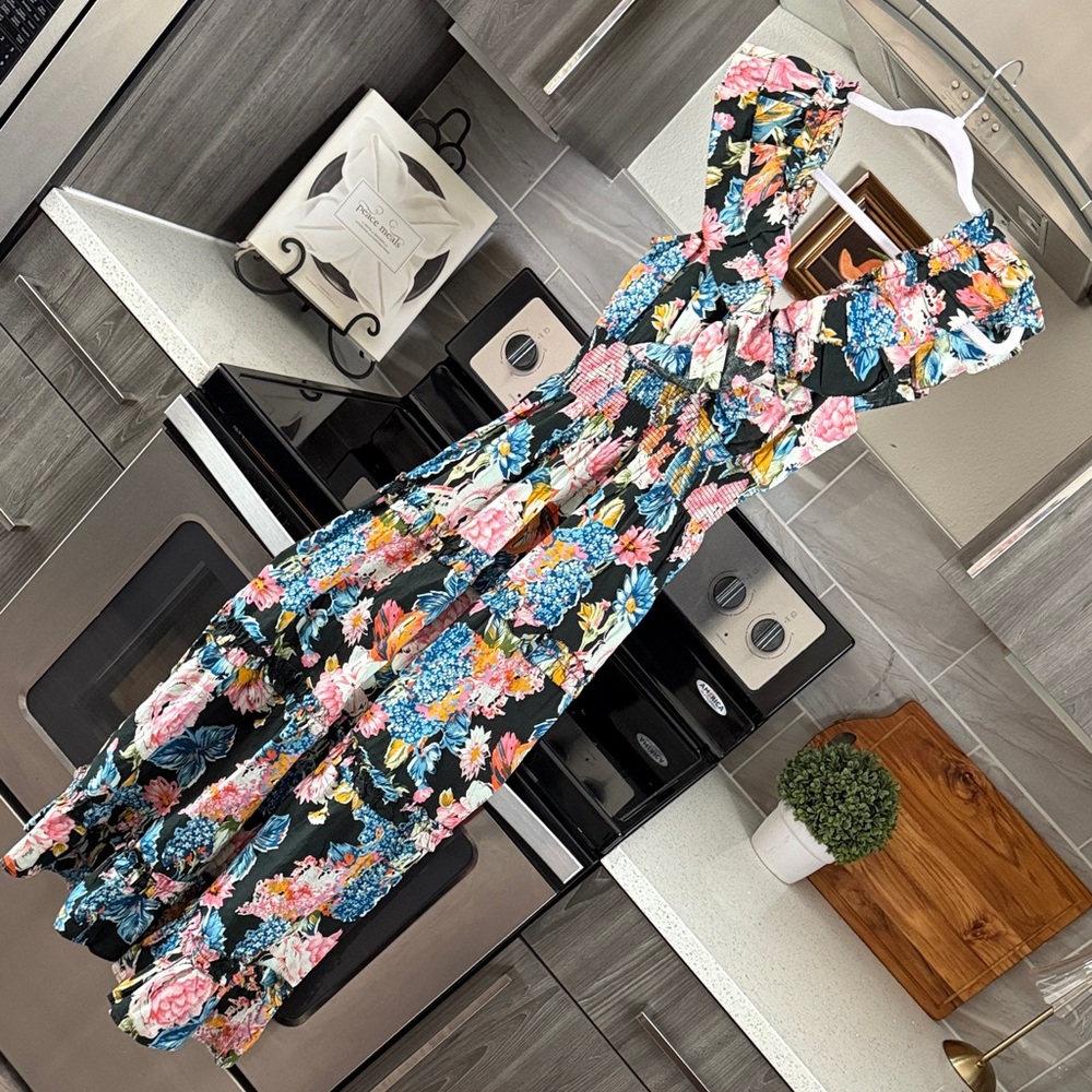Vibrant Floral Maxi Dress